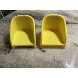 Two Fisher Price Little People Barbie Yellow Chair Chairs Dollhouse Replacement